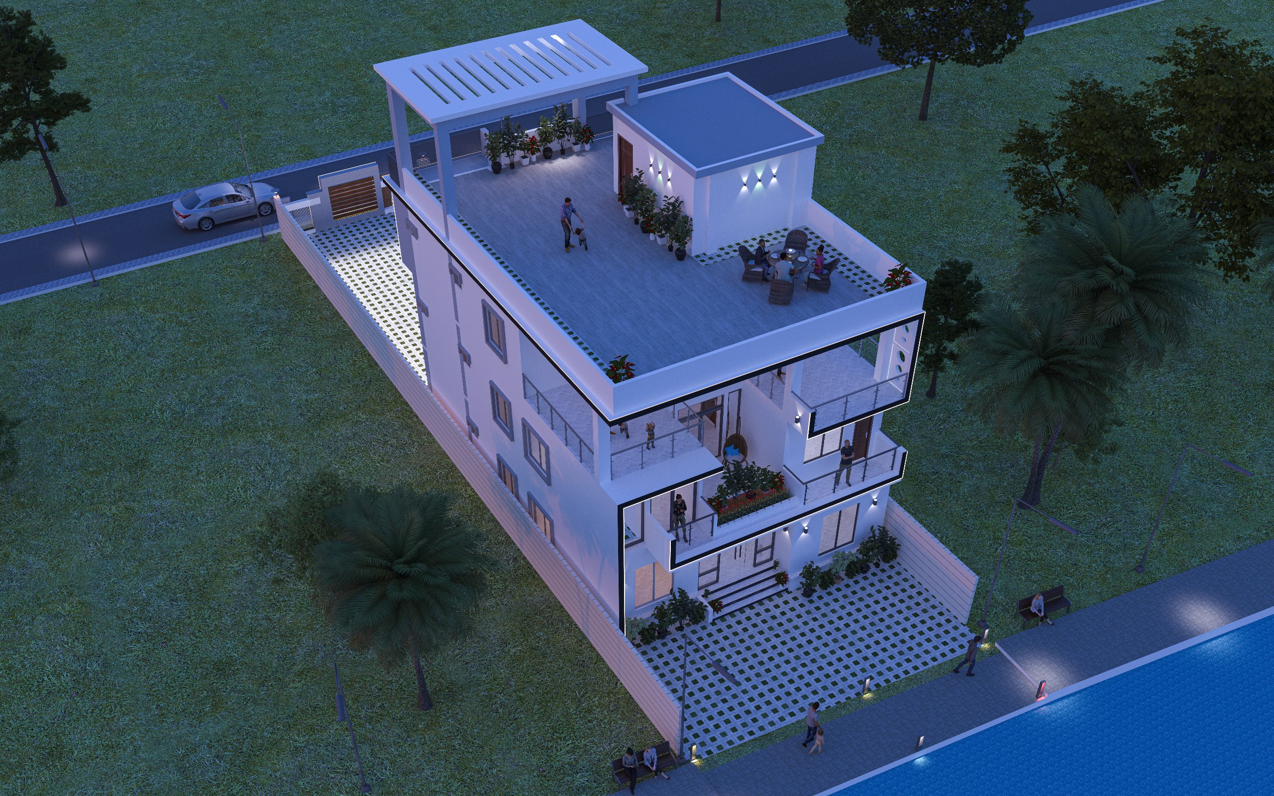 Triplex Residential Building Interior
